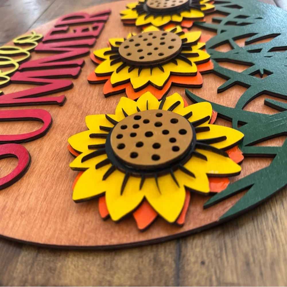 Hello Sunflower Summer Wall Decor